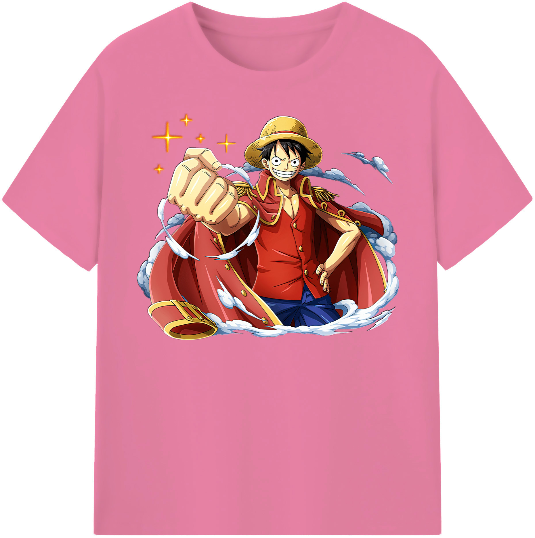 ワンピース モンキー・D・ルフィ ONE PIECE Monkey D. Luffy 綿100％半袖Tシャツ（フロントプリント）